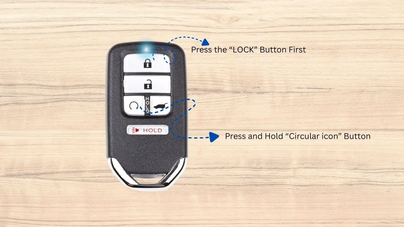 Step by step how to start engine remotely with key fob on Honda Pilot