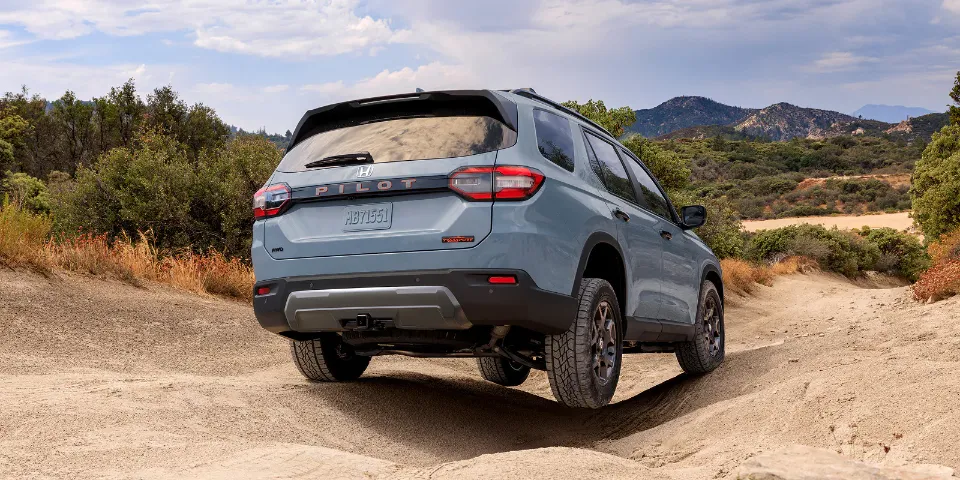 Honda Pilot All-wheel drive shown in Sonic Gray Pearl Color